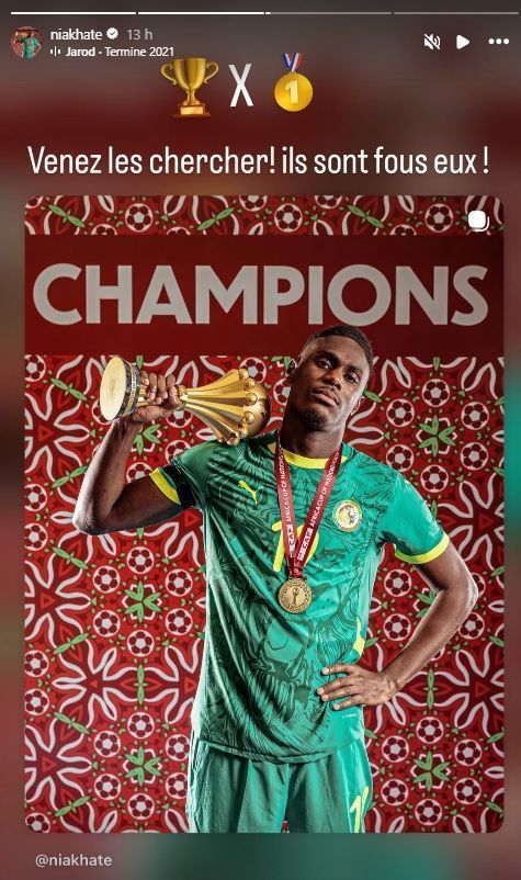 Atleta de Senegal faz provocação sobre título • Reprodução / Instagram
