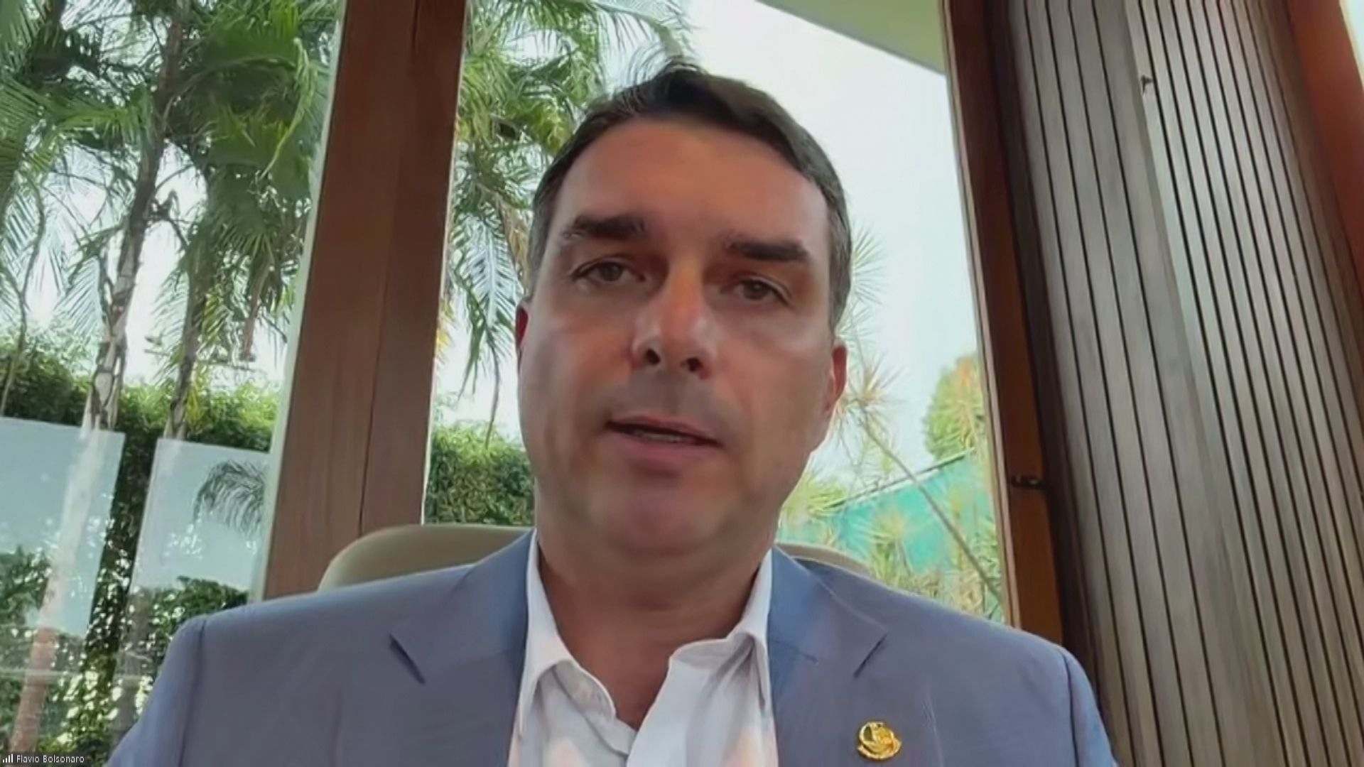 O senador Flávio Bolsonaro (PL-RJ), pré-candidato ao Planalto, em entrevista à CNN Brasil