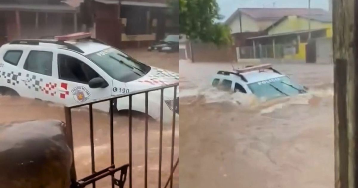 Idoso é levado por correnteza, cai em bueiro e desaparece no interior de SP
