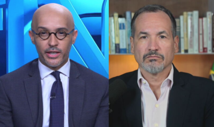 Os comentaristas Helio Beltrão e Alessandro Soares