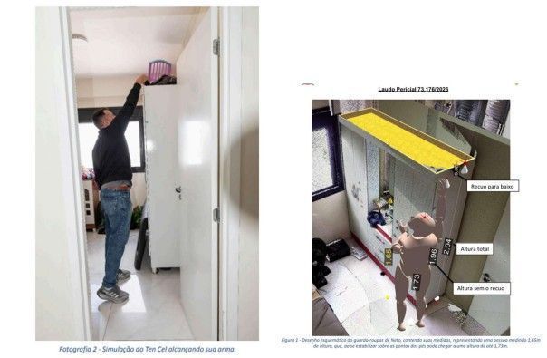 Perícia concluíu que Gisele não teria pego a arma e se suicidado • Reprodução