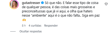 Guta Stresser rebate críticas por sua aparência • Instagram/Guta Stresser