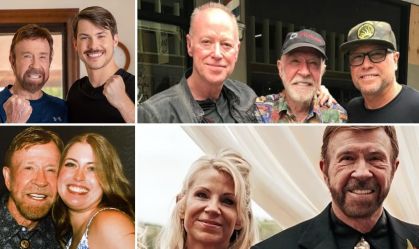 Chuck Norris e os filhos, Michael e Eric, Dakota, Danilee e Dina