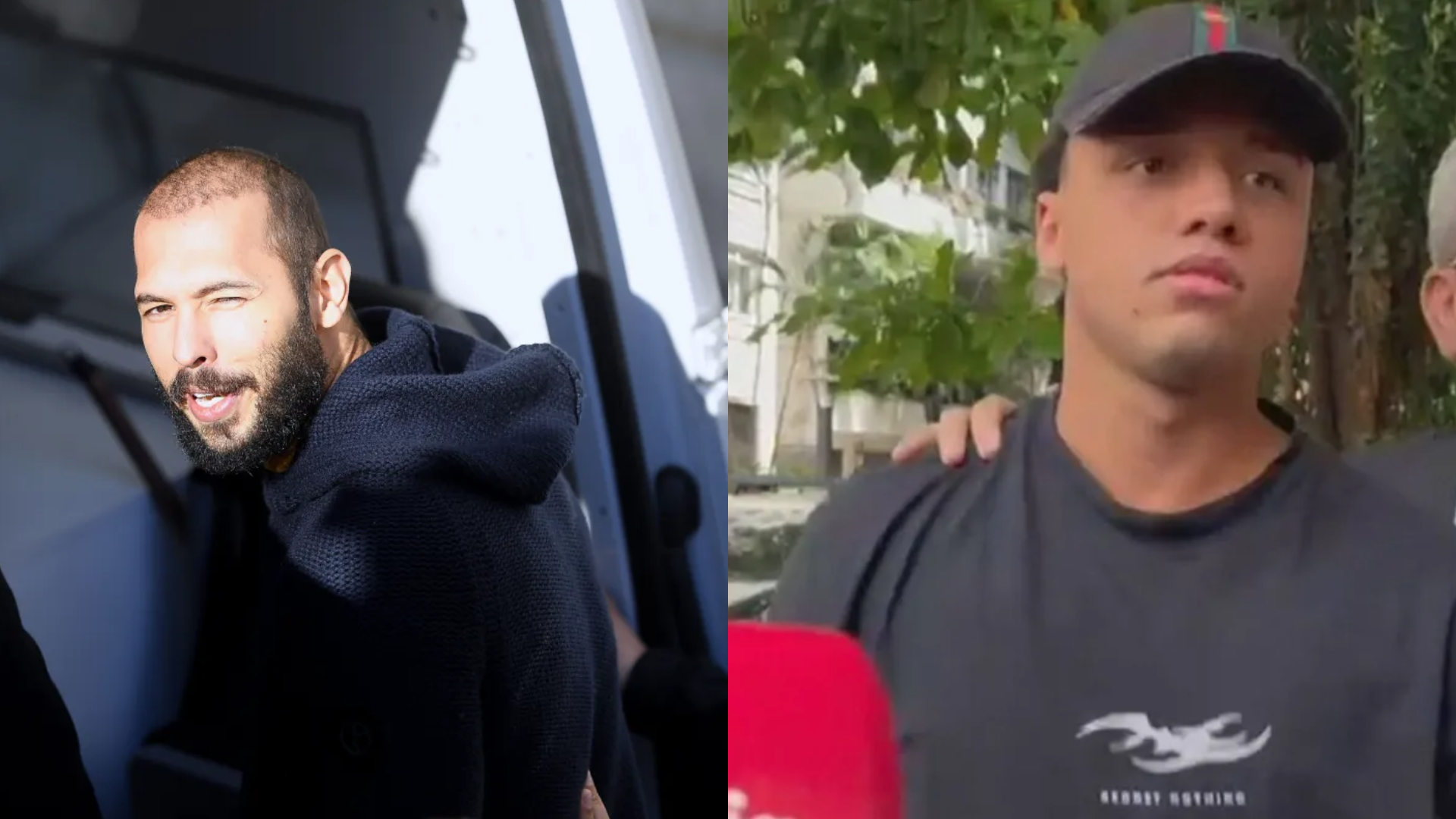 Andrew Tate, coach que se autointitula "ultra-masculino", é responsável pela disseminação da frase "Regret Nothing" ou "não se arrependa de nada" estampada na camisa de Vitor Hugo de Oliveira Simonin