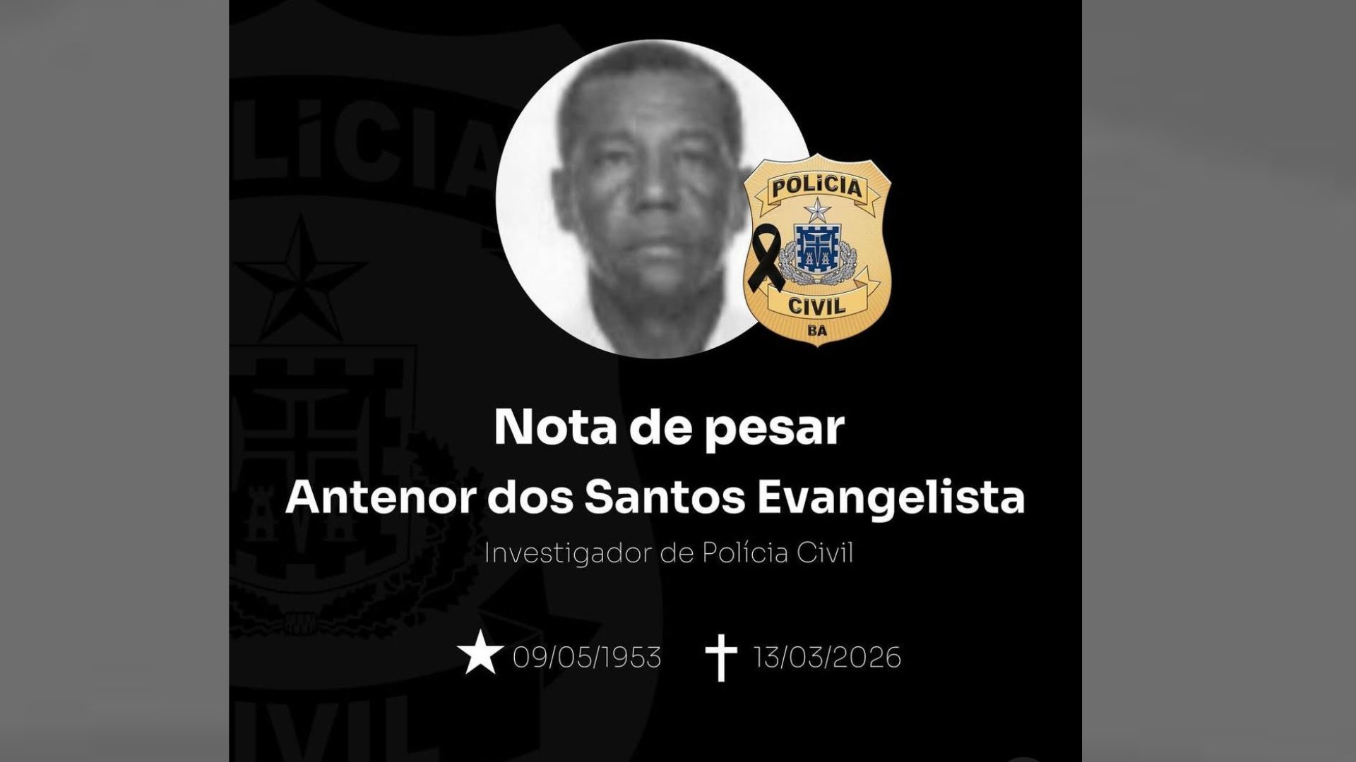 POLICIAL APOSENTADO MORRE