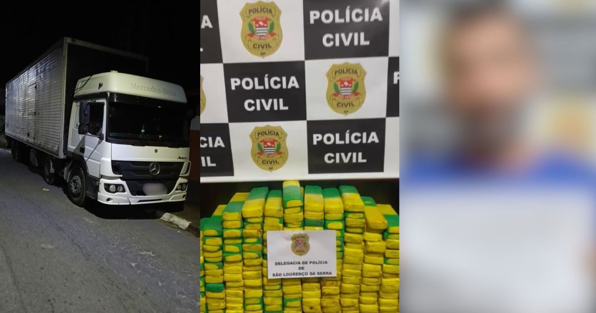 Caminhão com 101kg de maconha é apreendido na BR-116 e motorista vai preso