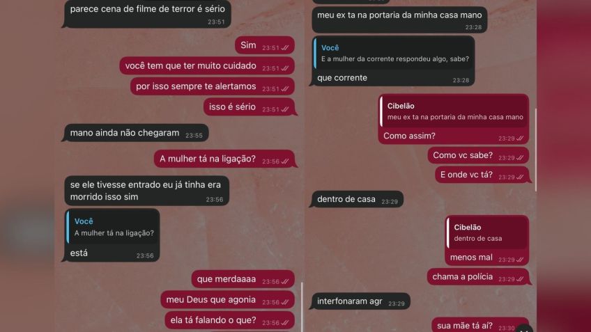 Conversa de Cibele com uma amiga • Reprodução/Imagens cedidas pela TV SBC