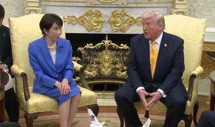 Trump, meeting Takaichi, says Tokyo 'really stepping up to the plate' on Iran, 'unlike NATO'