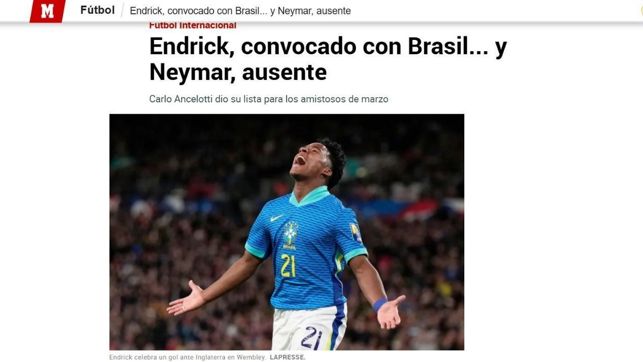 Capa do Marca destaca convocação de Endrick