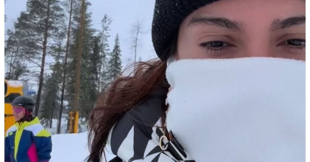 Anitta “vira” professora de ski de Bela Gil; veja o momento