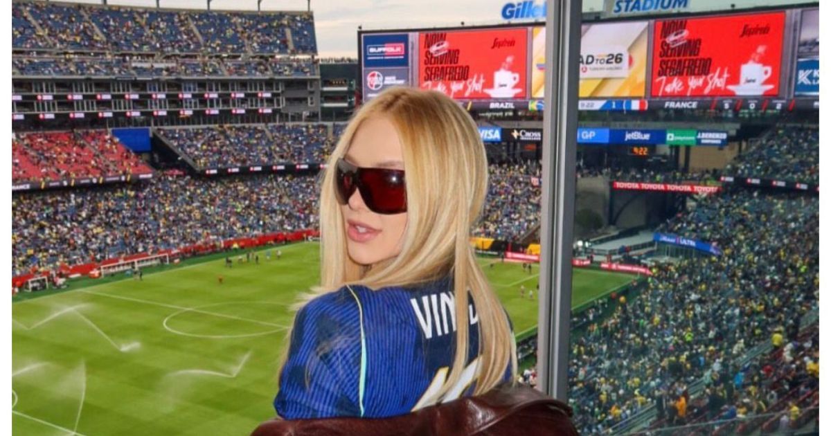 Virginia acompanha jogo de Vini Jr. nos EUA e abre álbum de fotos