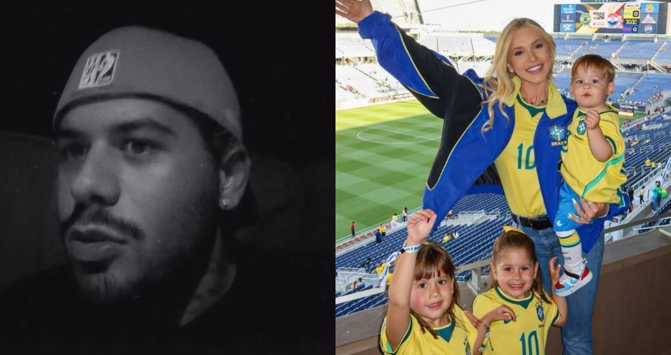 Zé Felipe acompanha jogo da Seleção; Virginia e filhos assistem nos EUA