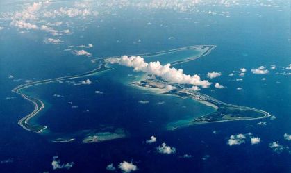 A ilha de Diego Garcia no arquipélago de Chagos