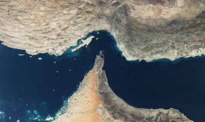 Imagem de satélite do Estreito de Ormuz
