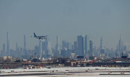 Vista do Aeroporto Internacional Newark Liberty, em 29 de janeiro de 2026