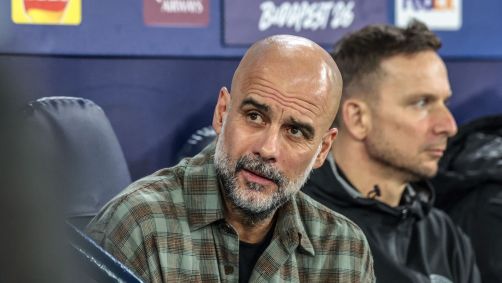 Pep Guardiola, manager of Manchester City, during the UEFA Champions League last 16 second leg match between Manchester City and Real Madrid at The City of Manchester Stadium in Manchester, United Kingdom, on March 17, 2026. (Photo by Mark Cosgrove/News Images/NurPhoto via Getty Images)