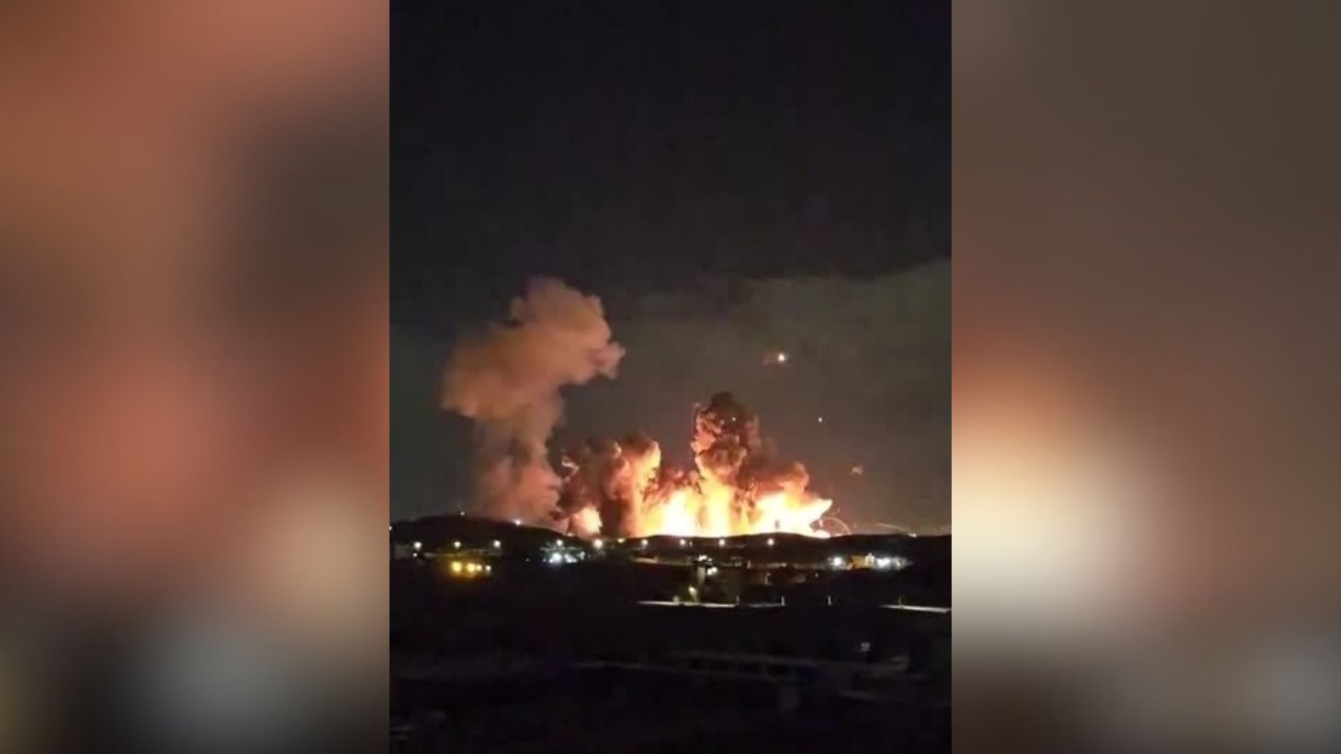 Imagens divulgadas nas redes sociais mostram uma grande explosão e colunas de fumaça subindo em Isfahan, no Irã.