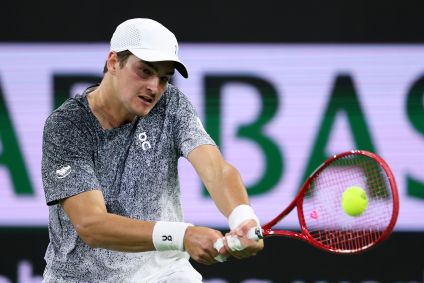 João Fonseca em ação em Indian Wells