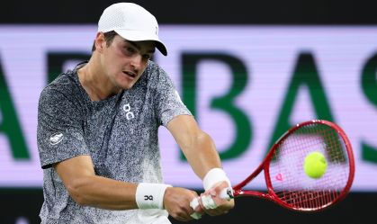 João Fonseca em ação em Indian Wells