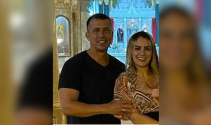 Tenente-Coronel Geraldo Neto ao lado da esposa PM Gisele Alves Santana