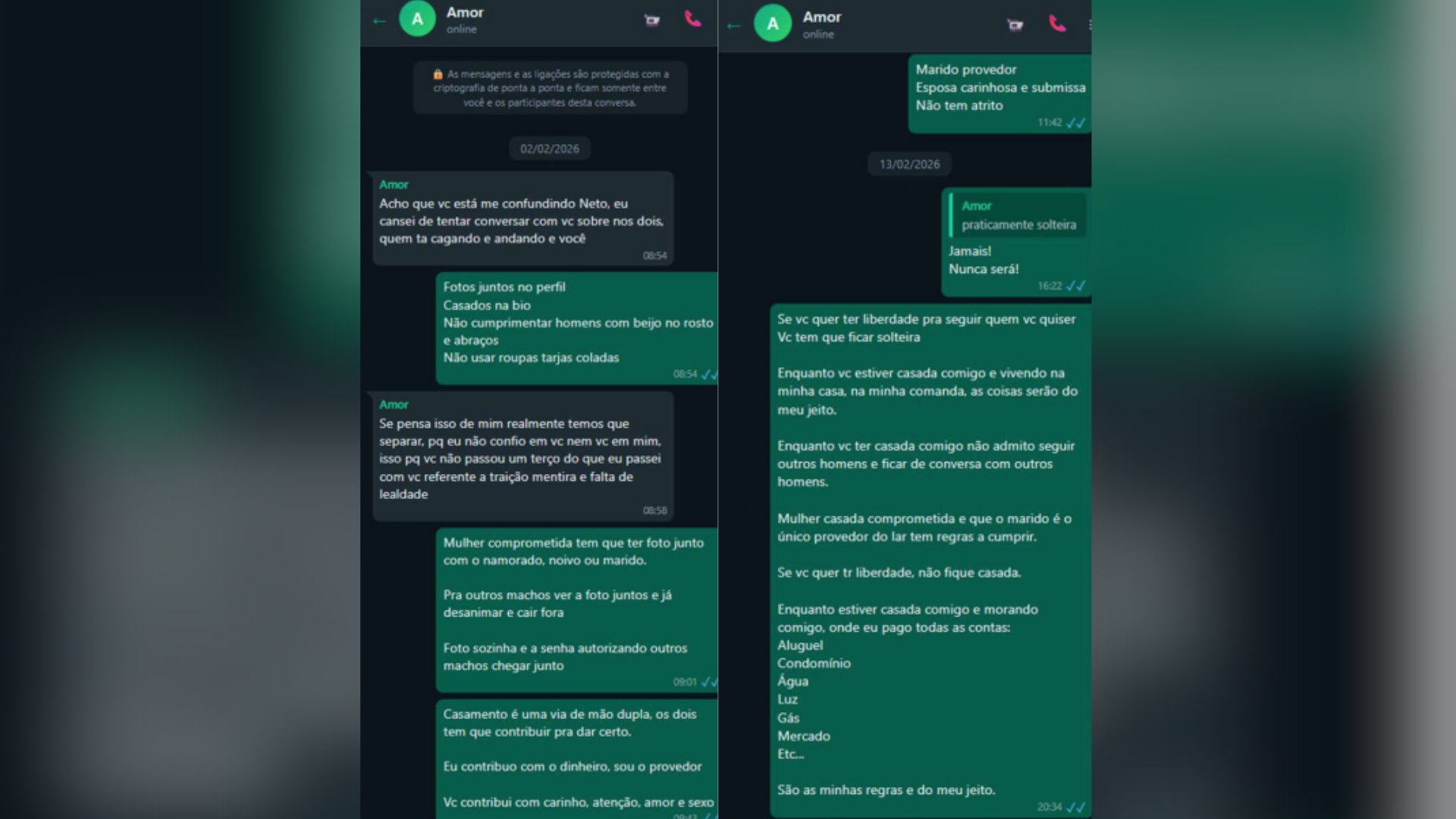 Prints revelam "regras de comportamento" que Geraldo exigia de Gisele • Reprodução