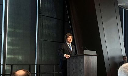 Presidente da Argentina, Javier Milei, no JPMorgan em Nova York, EUA, em 10/03/2026