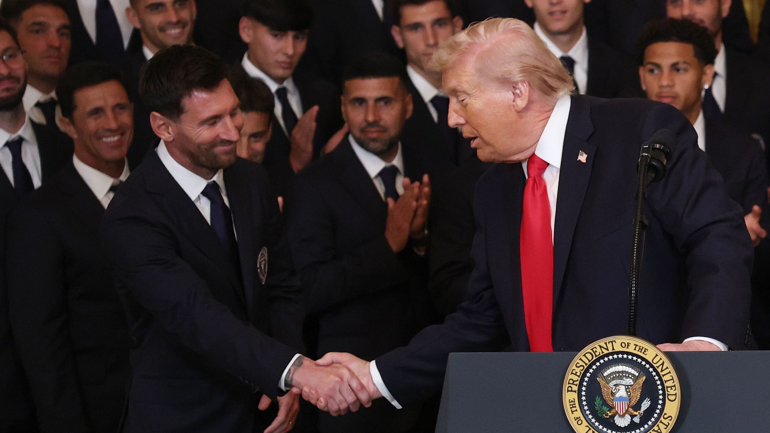Messi e Trump se encontram na Casa Branca