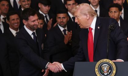Messi e Trump se encontram na Casa Branca