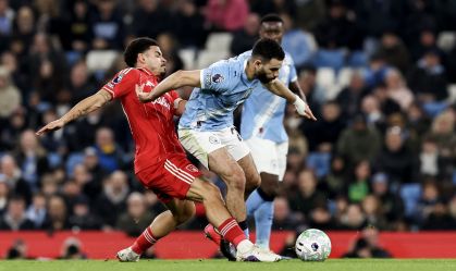 Disputa de bola em Manchester City x Nottingham Forest