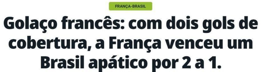 Recorte do título de uma matéria do veículo Olé • Reprodução