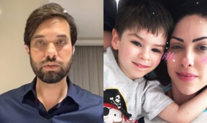 À esquerda Dr. Jairinho, à direita Monique Medeiros com o filho Henry Borel