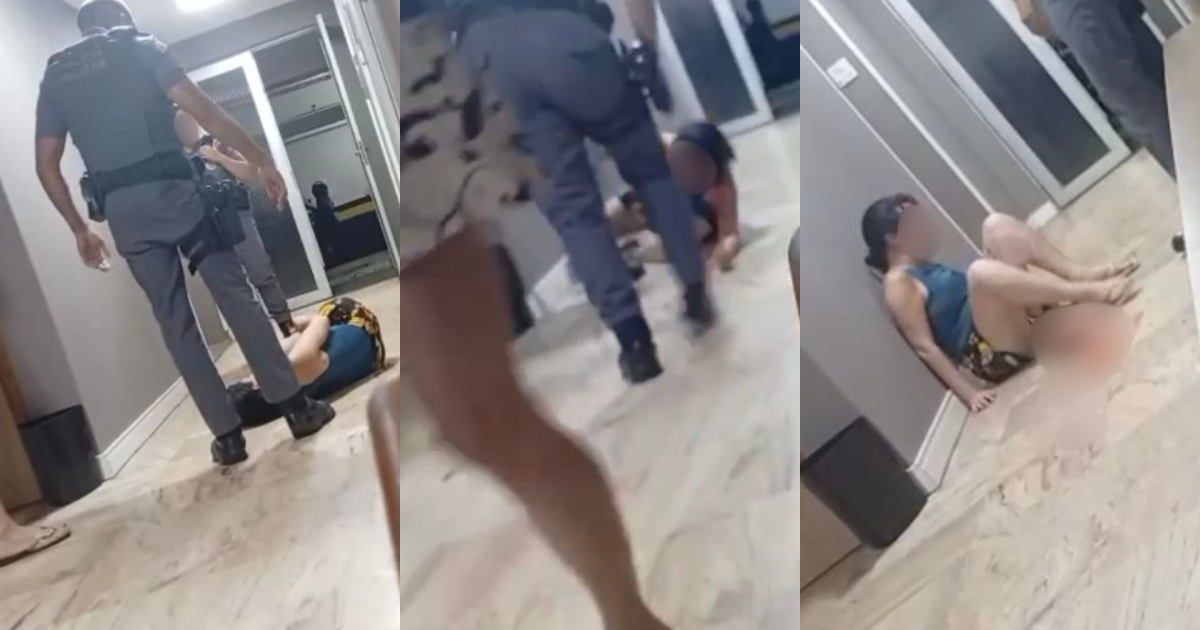 PM filmado chutando o rosto de mulher caída é afastado das ruas em SP