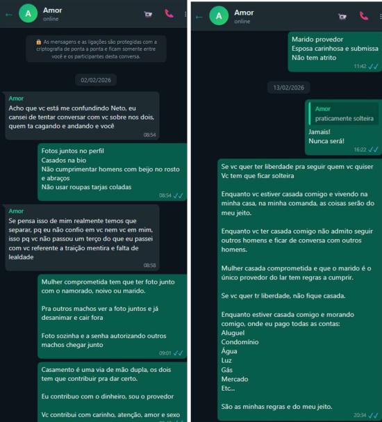 Prints revelam "regras de comportamento" que Geraldo exigia de Gisele • Reprodução