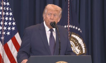 Presidente dos EUA, Donald Trump, em coletiva de imprensa