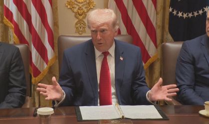 Presidente dos Estados Unidos, Donald Trump, em discurso