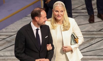 Príncipe Haakon e princesa Mette-Marit em Oslo