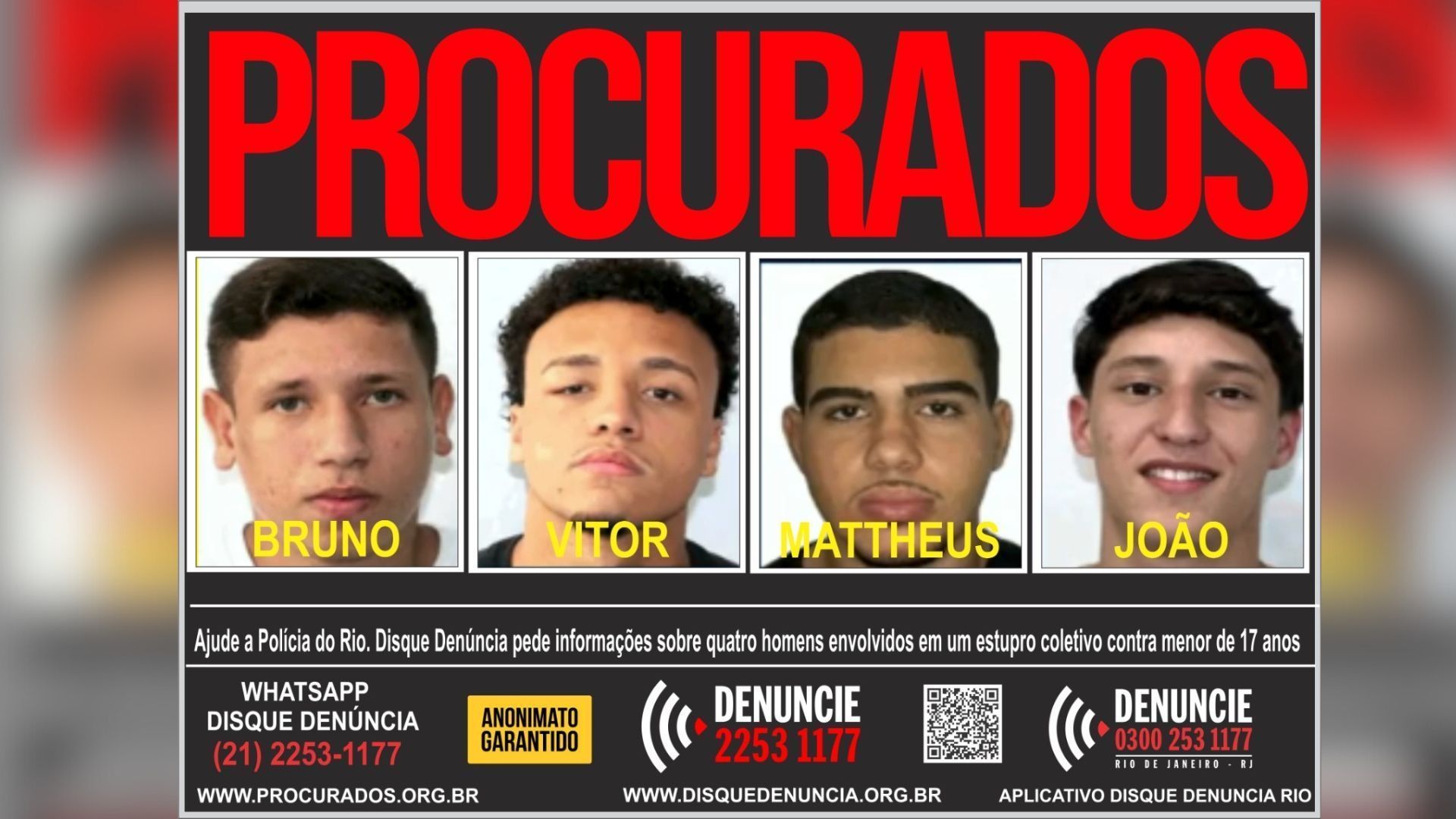Procurados estupro coletivo