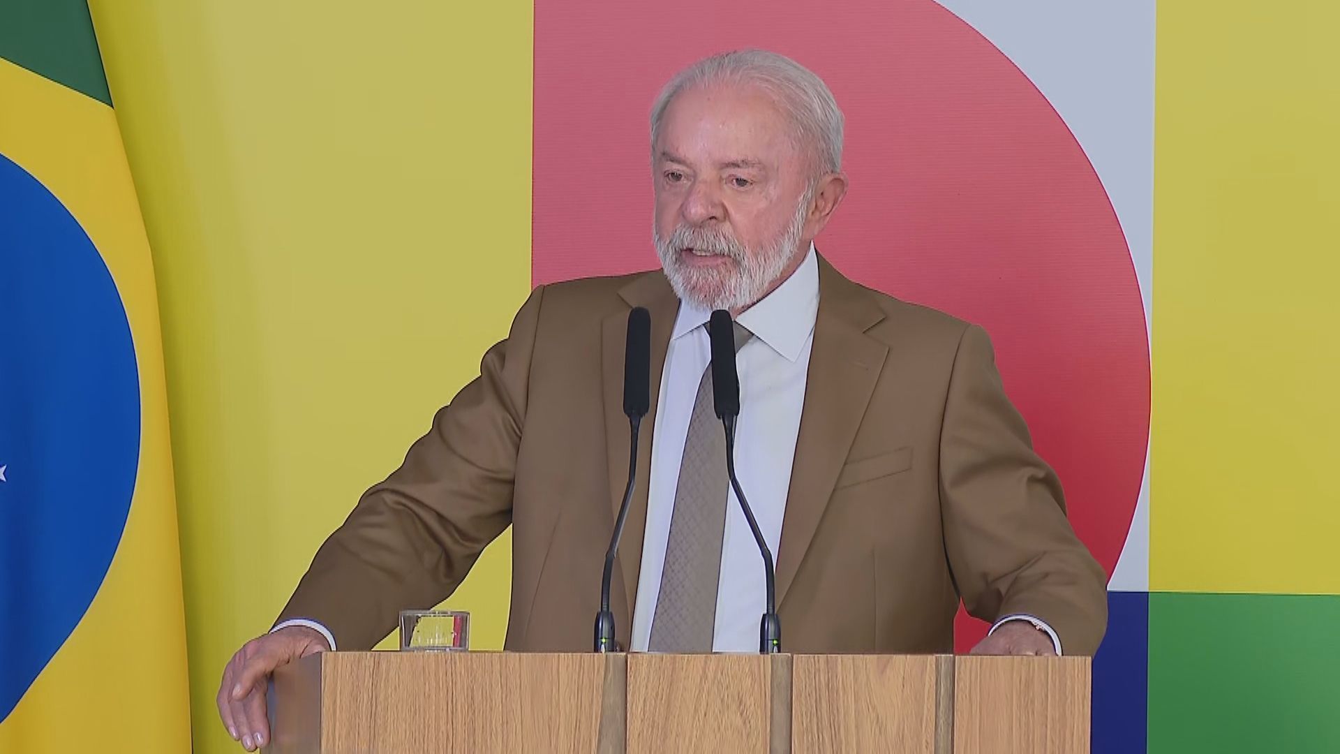 Na imagem, presidente Lula (PT) em pronunciamento.