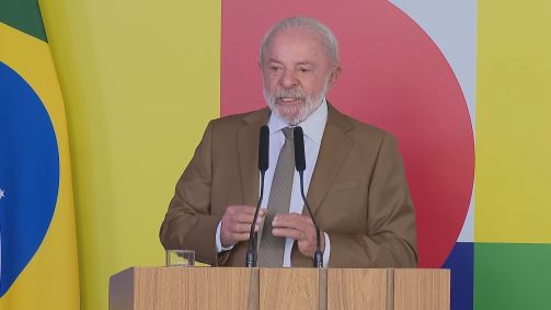 Na imagem, presidente Lula (PT) em pronunciamento.