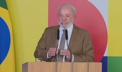 Na imagem, presidente Lula (PT) em pronunciamento.