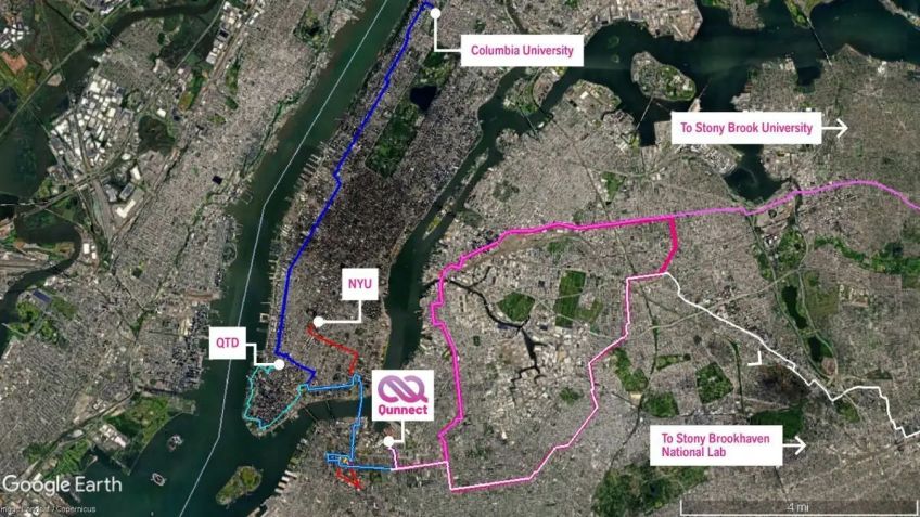 A rede GothamQ da Qunnect já conecta o Brooklyn Navy Yard a Manhattan, NYU e Columbia University por fibra óptica comercial • Qunnect/Divulgação