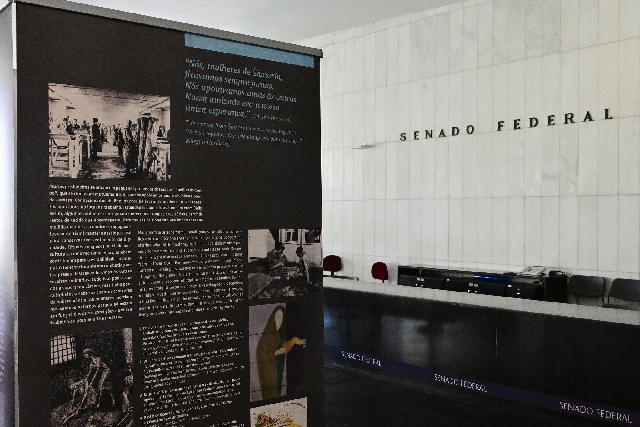 Exposição “Eles nos deram esperança de novo  gravidez e nascimento no subcampo Kaugering 1' Dachau” • Foto: Geraldo Magela/Agência Senado