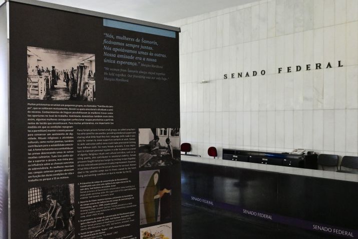 Výstava „Dali nám naději na těhotenství a další porod v subcampu Kaugering 1' Dachau“ • Foto: Geraldo Magela/Agência Senado