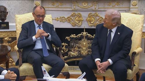 presidente dos Estados Unidos, Donald Trump, teve um encontro com o chanceler da Alemanha, Friedrich Merz