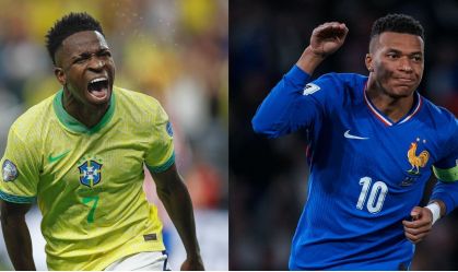 Vini Jr e Mbappé, craques de Brasil e França