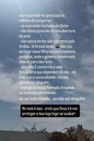 Stories de Amanda Farias, esposa de Lucas Veríssimo • Reprodução/Instagram