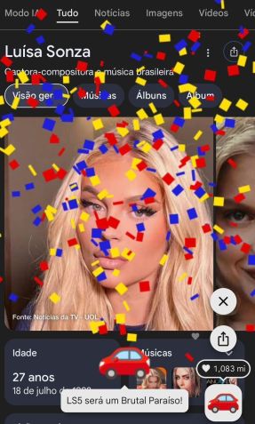 Nome da cantora no Google aparece com caixa interativa • Print CNN