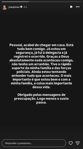 Secretario relatou perseguição. • Reprodução - Redes Sociais