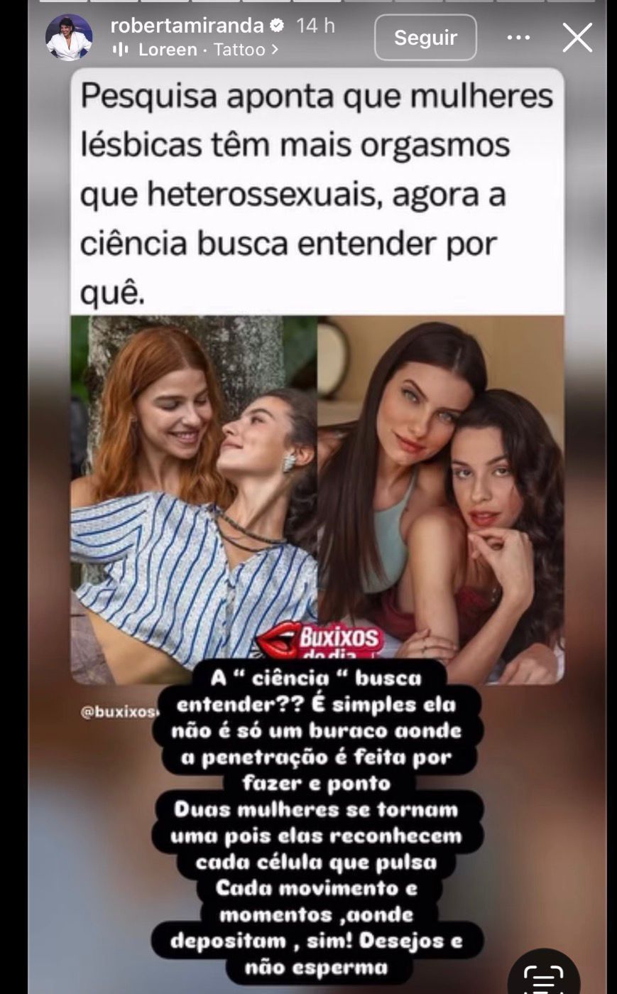 Roberta Miranda opina sobre intimidade de mulheres lésbicas • Roberta Miranda / Instagram