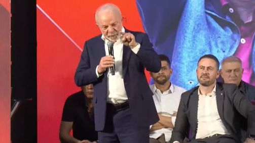 Presidente Lula durante evento do PT em São Paulo